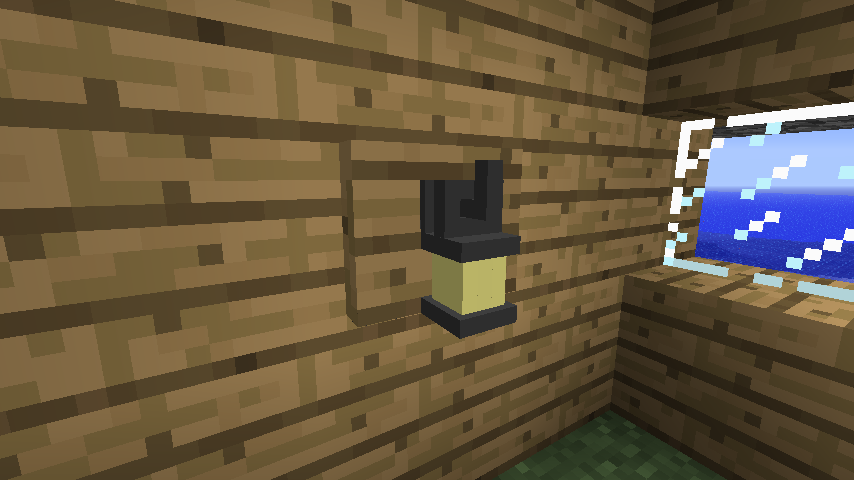 minecraft lantern on trap door
