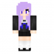Purple Anime Girl Skin for Minecraft