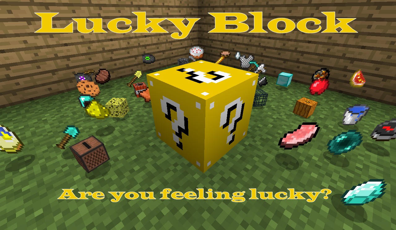 1.8 Lucky Block Emerald v1.9! New Lucky Items! - Minecraft Mods