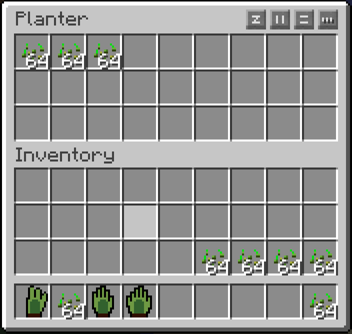 Advanced Planter inventory
