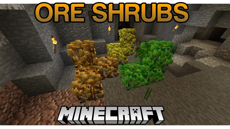 Ore Shrubs Mod for minecraft logo